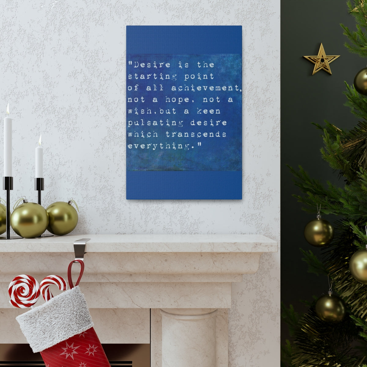 Scripture Walls Inspirational Wall Art Desire Is Starting Point Motivation Wall Decor for Home Office Gym Inspiring Success Quote Print Ready to Hang Unframed-Express Your Love Gifts