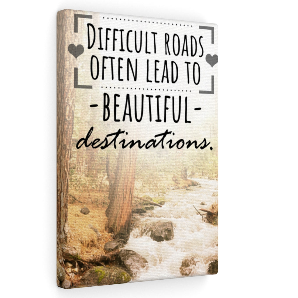 Scripture Walls Inspirational Wall Art Difficult Roads Often Lead Motivational Print Ready to Hang Artwork Unframed-Express Your Love Gifts
