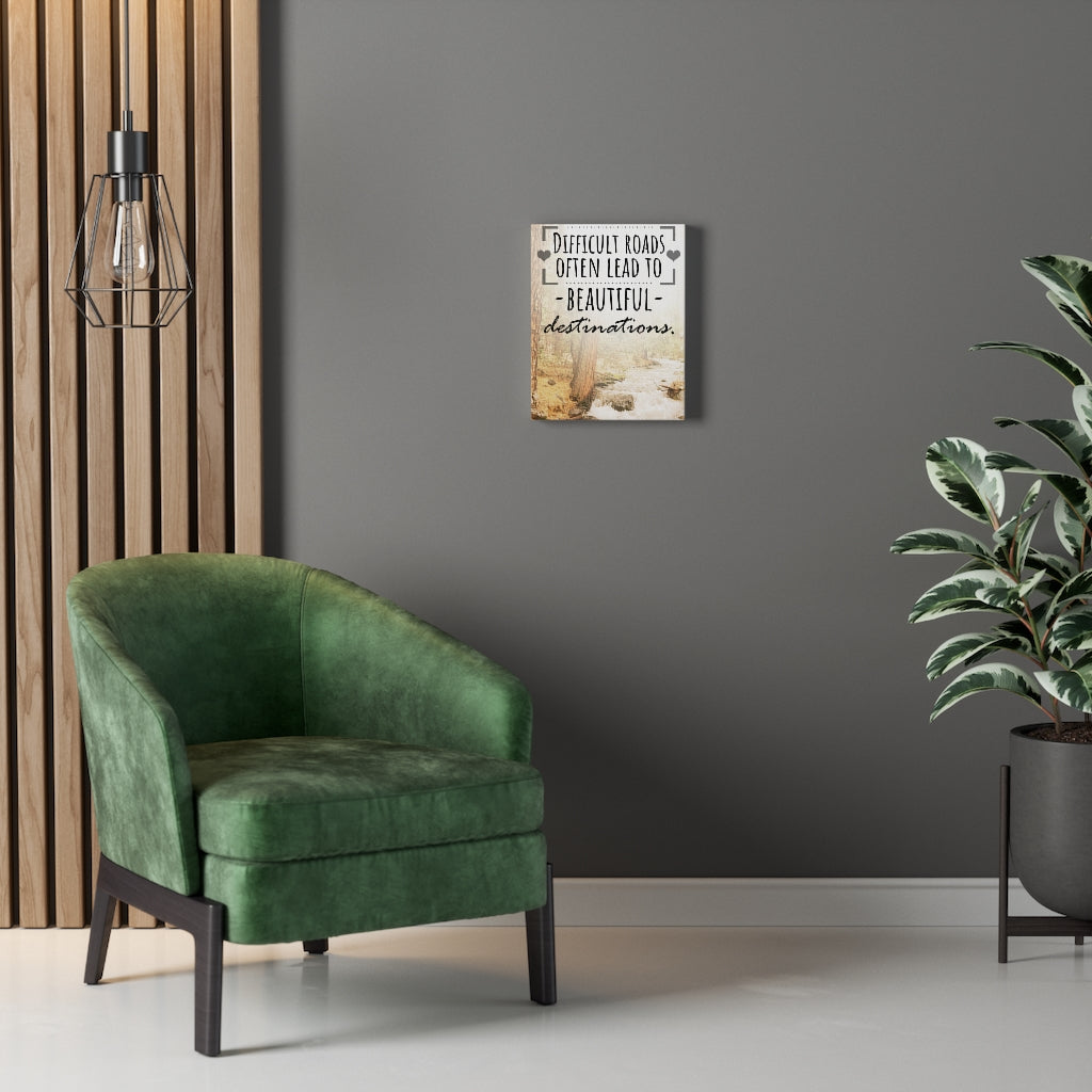 Scripture Walls Inspirational Wall Art Difficult Roads Often Lead Motivational Print Ready to Hang Artwork Unframed-Express Your Love Gifts