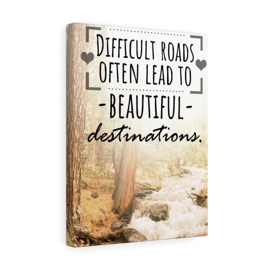 Scripture Walls Inspirational Wall Art Difficult Roads Often Lead Motivational Print Ready to Hang Artwork Unframed-Express Your Love Gifts