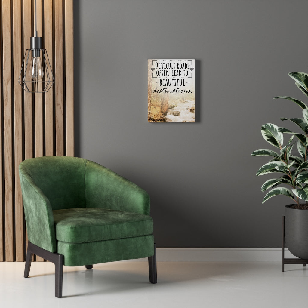 Scripture Walls Inspirational Wall Art Difficult Roads Often Lead Motivational Print Ready to Hang Artwork Unframed-Express Your Love Gifts