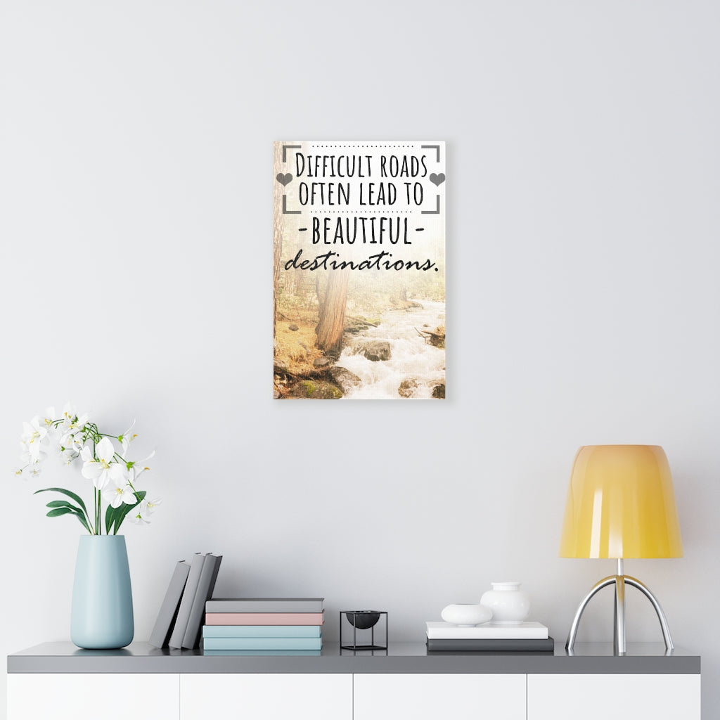 Scripture Walls Inspirational Wall Art Difficult Roads Often Lead Motivational Print Ready to Hang Artwork Unframed-Express Your Love Gifts