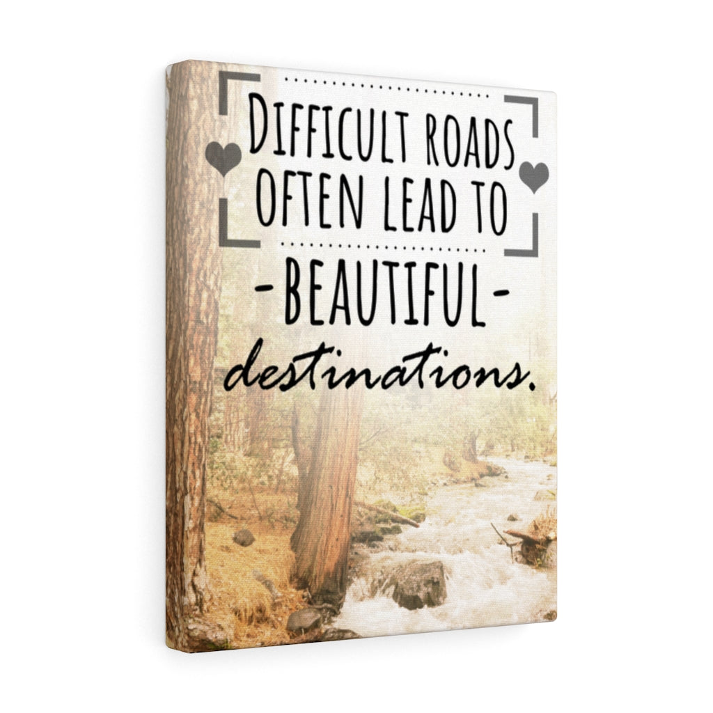 Scripture Walls Inspirational Wall Art Difficult Roads Often Lead Motivational Print Ready to Hang Artwork Unframed-Express Your Love Gifts