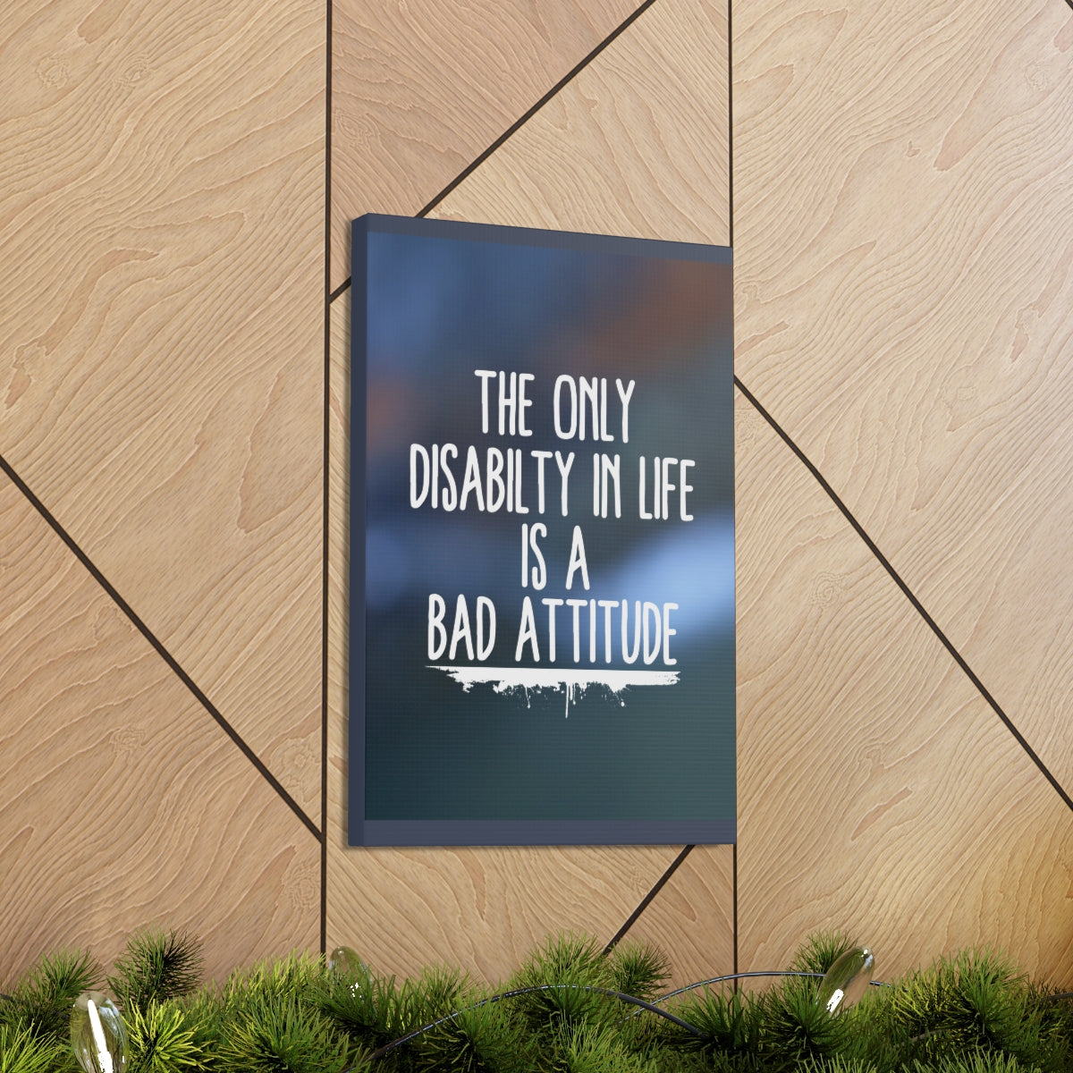 Scripture Walls Inspirational Wall Art Disability Is Bad Attitude Motivation Wall Decor for Home Office Gym Inspiring Success Quote Print Ready to Hang Unframed-Express Your Love Gifts
