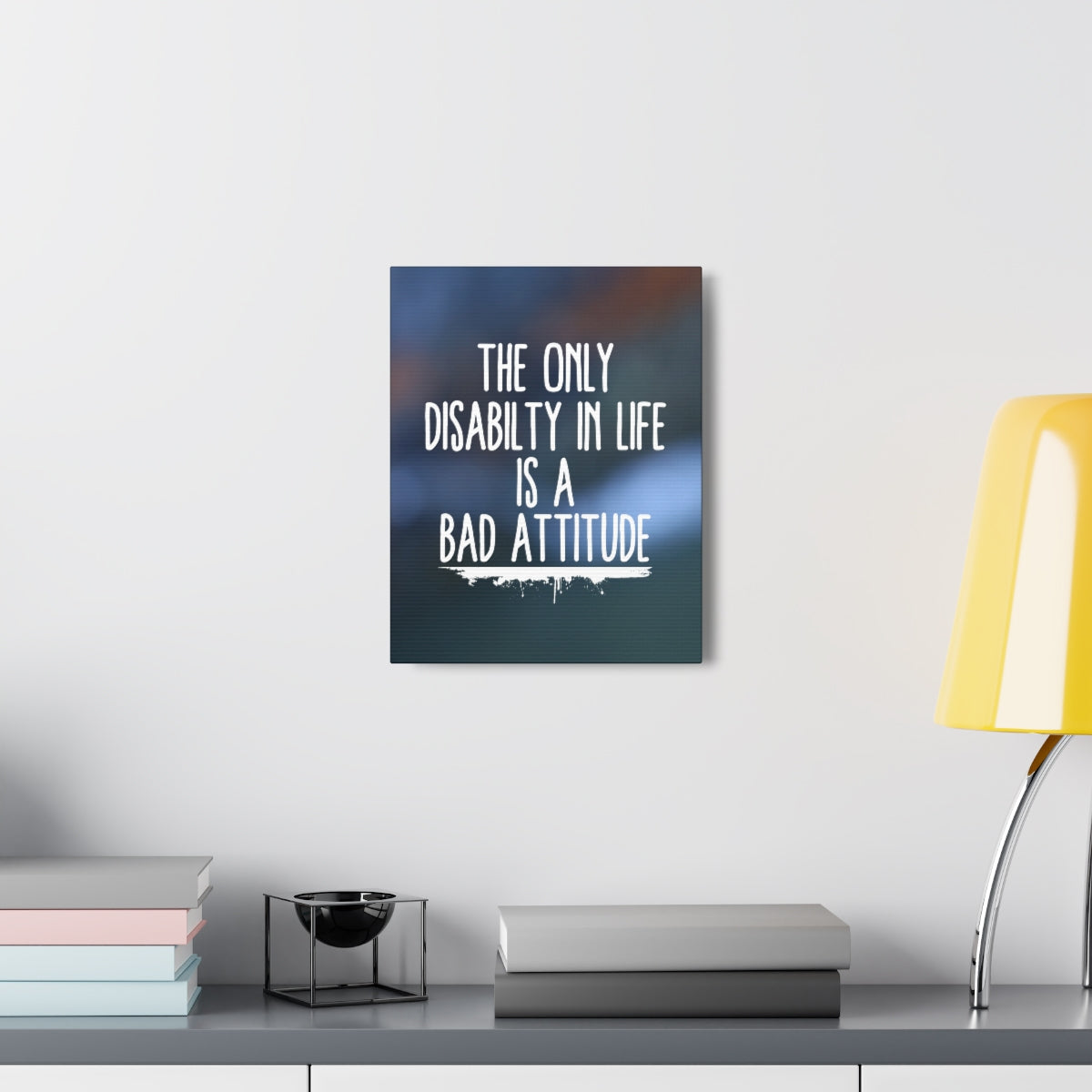 Scripture Walls Inspirational Wall Art Disability Is Bad Attitude Motivation Wall Decor for Home Office Gym Inspiring Success Quote Print Ready to Hang Unframed-Express Your Love Gifts