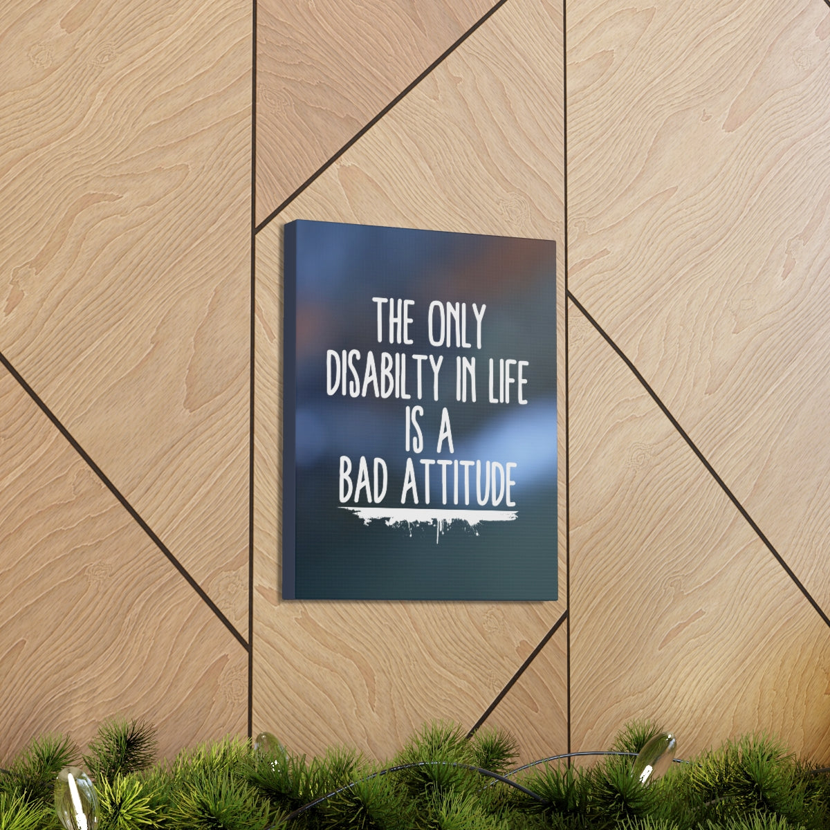 Scripture Walls Inspirational Wall Art Disability Is Bad Attitude Motivation Wall Decor for Home Office Gym Inspiring Success Quote Print Ready to Hang Unframed-Express Your Love Gifts