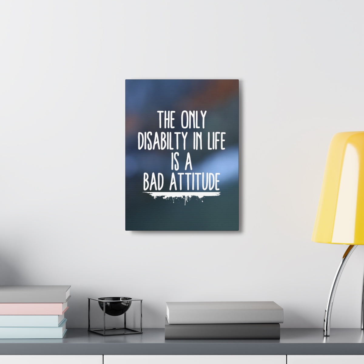 Scripture Walls Inspirational Wall Art Disability Is Bad Attitude Motivation Wall Decor for Home Office Gym Inspiring Success Quote Print Ready to Hang Unframed-Express Your Love Gifts