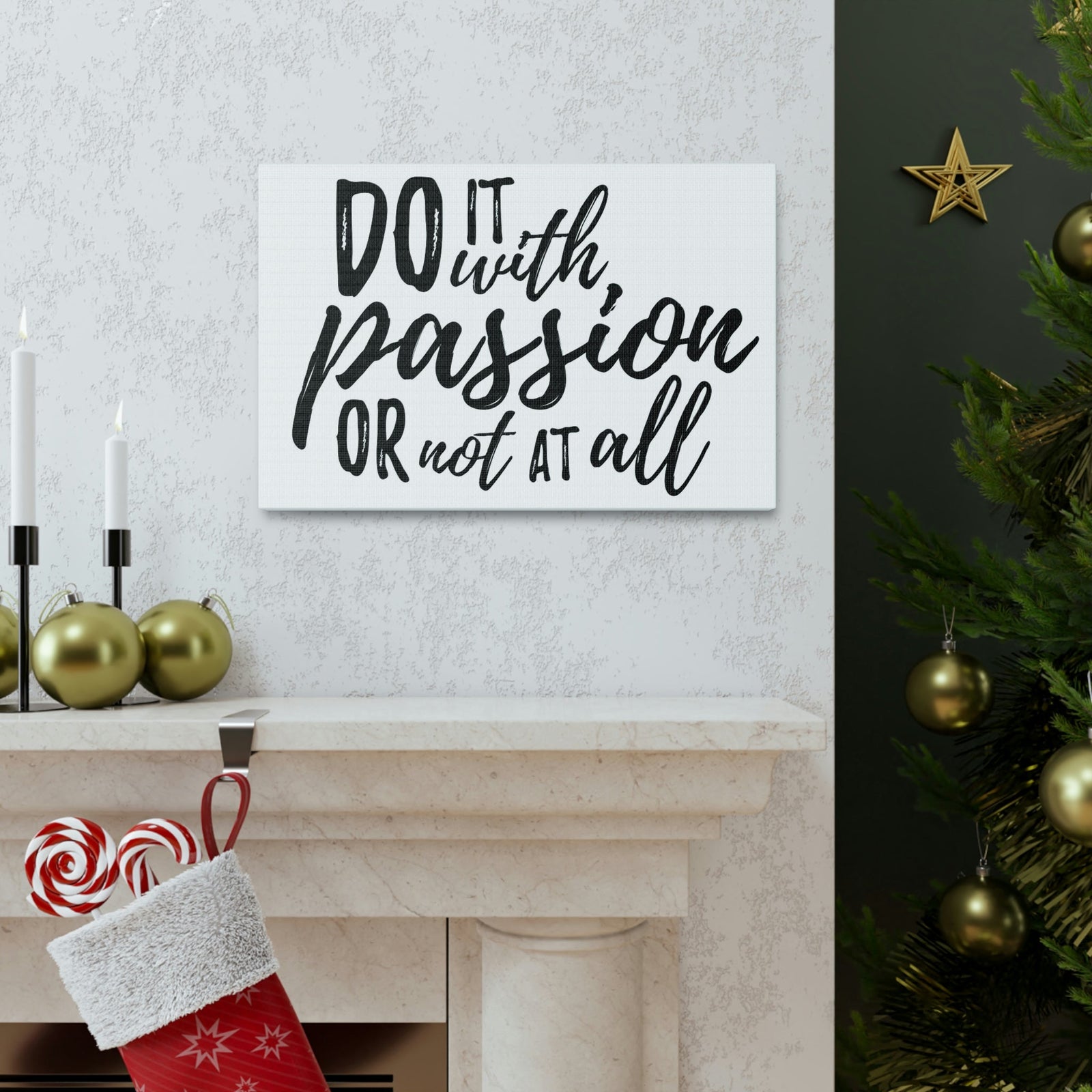 Scripture Walls Inspirational Wall Art Do It With Passion Motivation Wall Decor for Home Office Gym Inspiring Success Quote Print Ready to Hang Unframed-Express Your Love Gifts