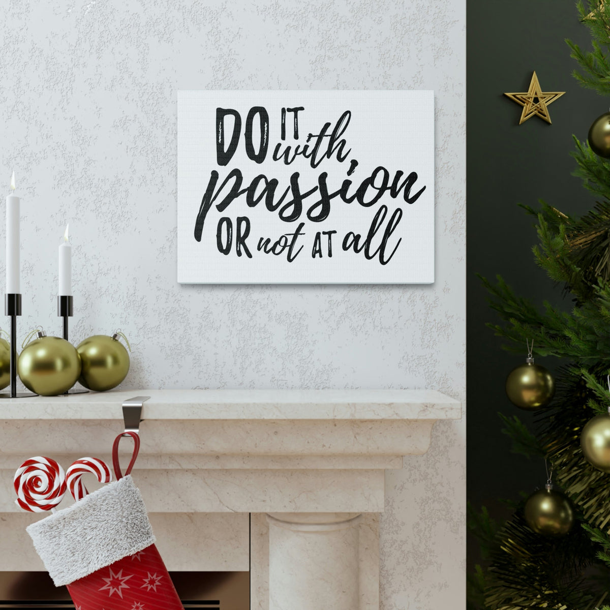 Scripture Walls Inspirational Wall Art Do It With Passion Motivation Wall Decor for Home Office Gym Inspiring Success Quote Print Ready to Hang Unframed-Express Your Love Gifts