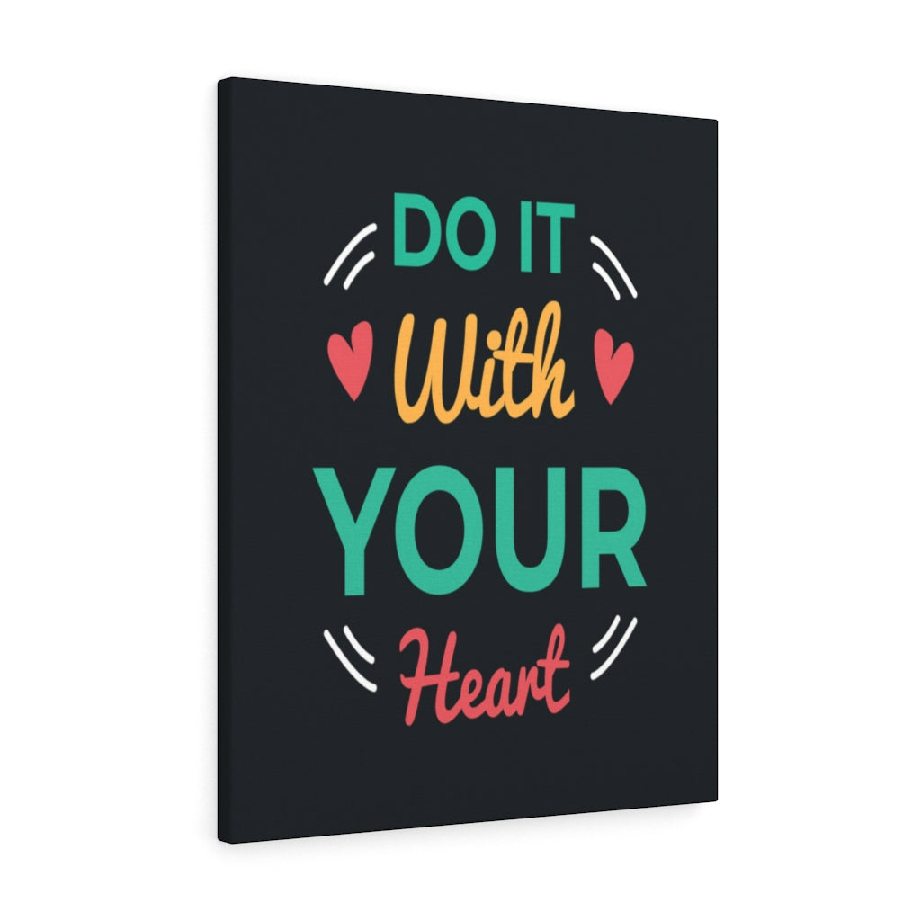 Scripture Walls Inspirational Wall Art Do It With Your Heart Wall Art Motivation Wall Decor for Home Office Gym Inspiring Success Quote Print Ready to Hang Unframed-Express Your Love Gifts