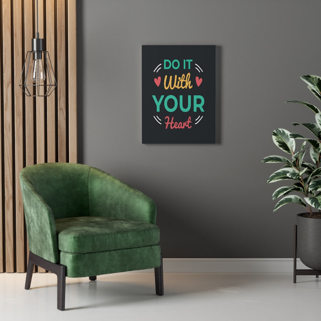 Scripture Walls Inspirational Wall Art Do It With Your Heart Wall Art Motivation Wall Decor for Home Office Gym Inspiring Success Quote Print Ready to Hang Unframed-Express Your Love Gifts