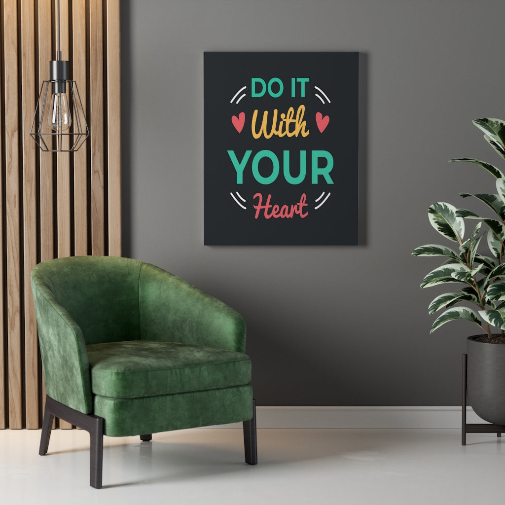 Scripture Walls Inspirational Wall Art Do It With Your Heart Wall Art Motivation Wall Decor for Home Office Gym Inspiring Success Quote Print Ready to Hang Unframed-Express Your Love Gifts