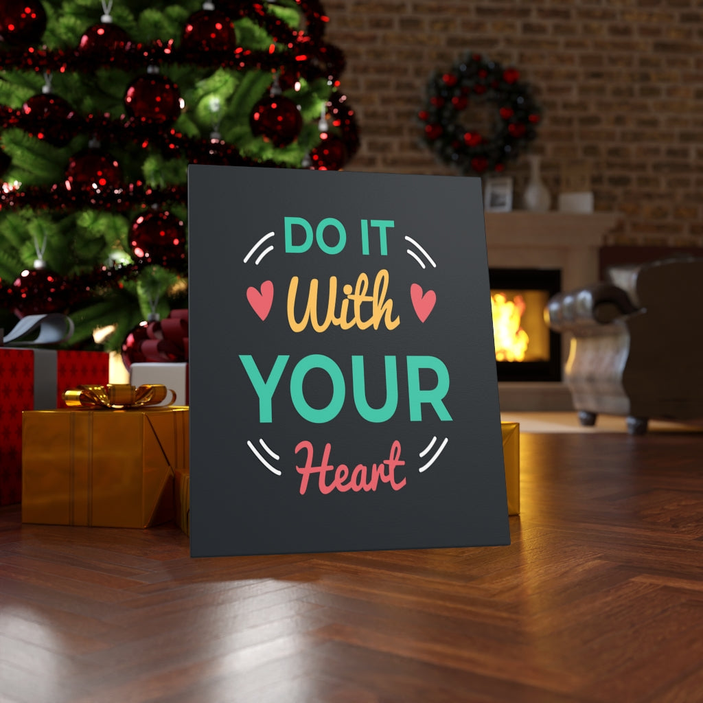 Scripture Walls Inspirational Wall Art Do It With Your Heart Wall Art Motivation Wall Decor for Home Office Gym Inspiring Success Quote Print Ready to Hang Unframed-Express Your Love Gifts
