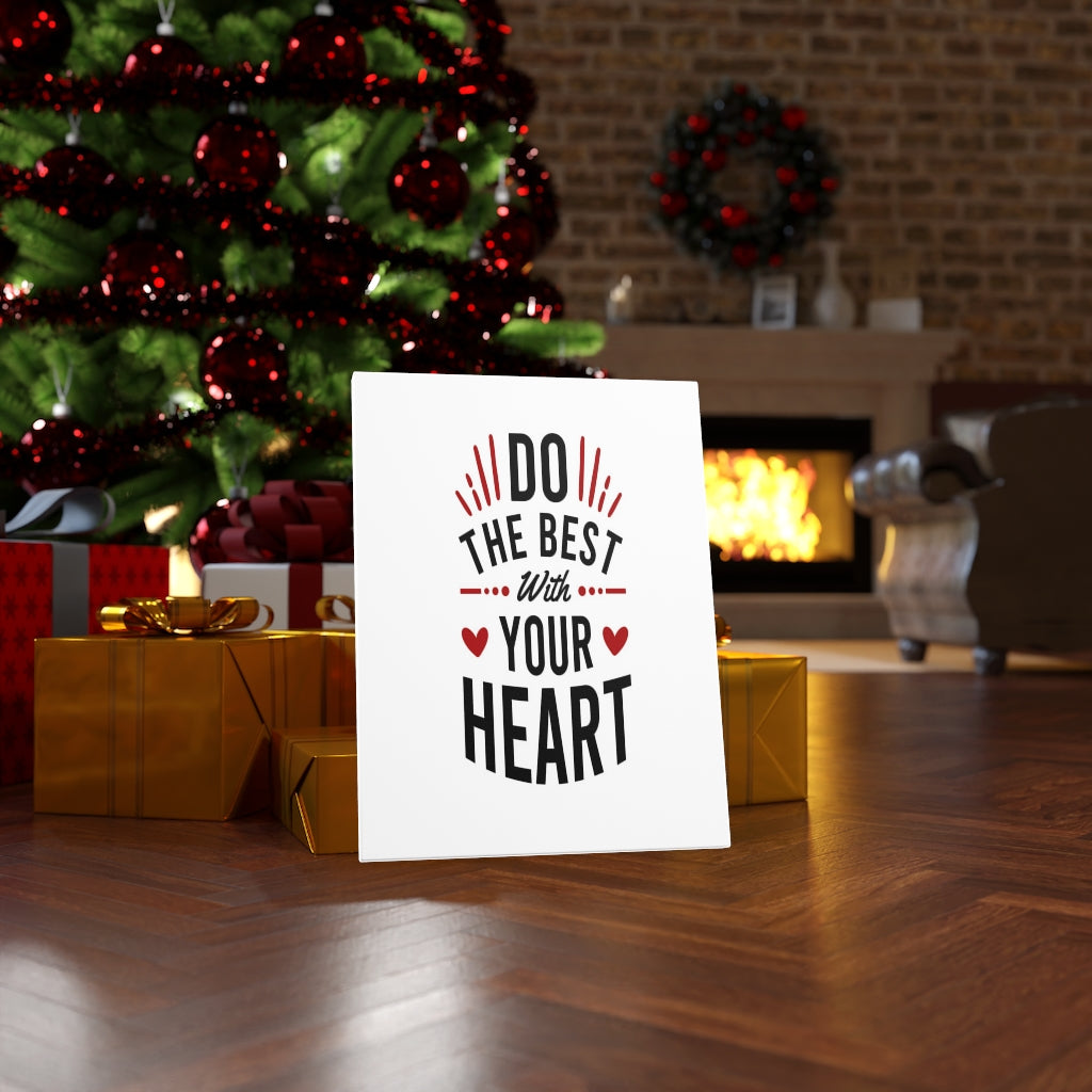 Scripture Walls Inspirational Wall Art Do The Best With Your Heart Wall Art Motivation Wall Decor for Home Office Gym Inspiring Success Quote Print Ready to Hang Unframed-Express Your Love Gifts
