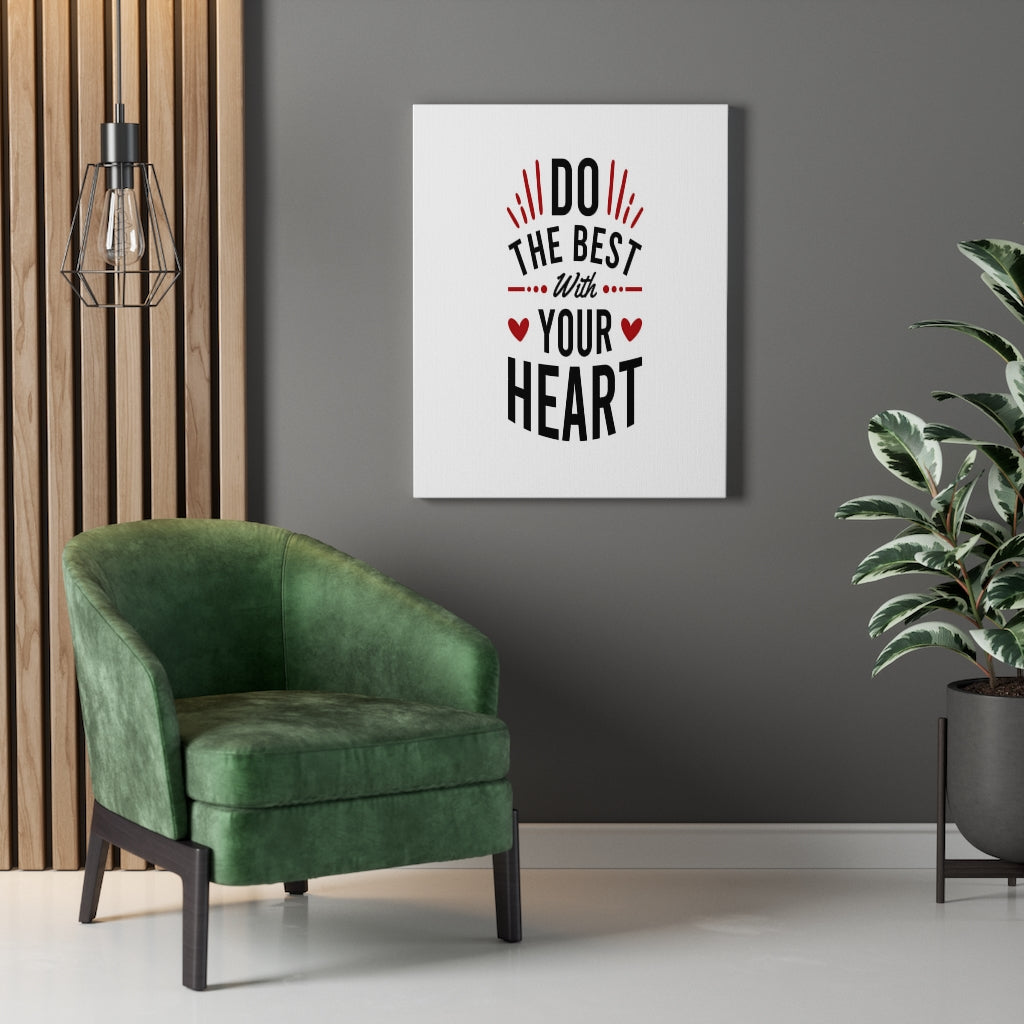 Scripture Walls Inspirational Wall Art Do The Best With Your Heart Wall Art Motivation Wall Decor for Home Office Gym Inspiring Success Quote Print Ready to Hang Unframed-Express Your Love Gifts