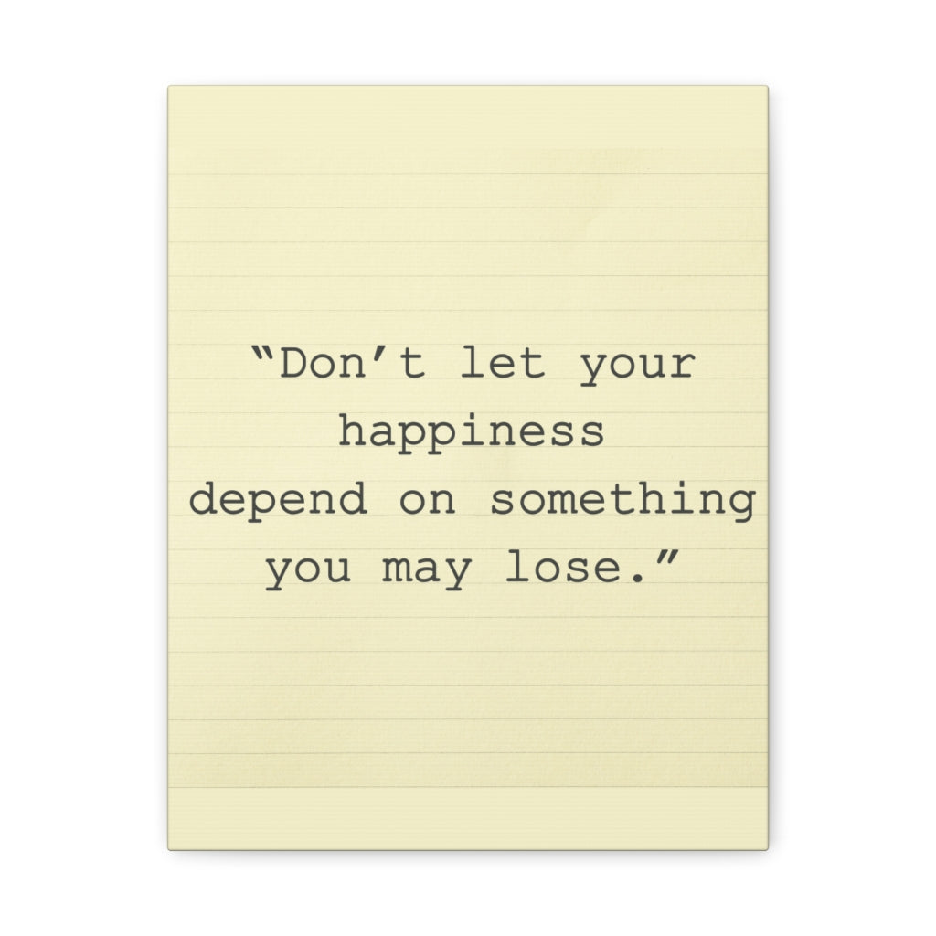 Scripture Walls Inspirational Wall Art Don't Depend Happiness Motivation Wall Decor for Home Office Gym Inspiring Success Quote Print Ready to Hang Unframed-Express Your Love Gifts