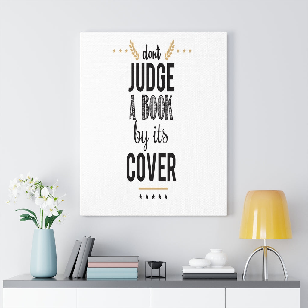 Scripture Walls Inspirational Wall Art Don't Judge A Book By Its Cover Wall Art Motivation Wall Decor for Home Office Gym Inspiring Success Quote Print Ready to Hang Unframed-Express Your Love Gifts