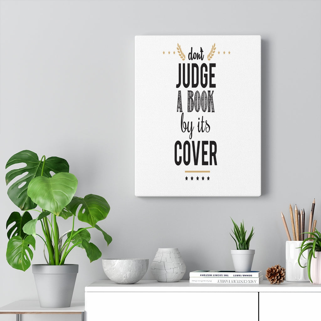 Scripture Walls Inspirational Wall Art Don't Judge A Book By Its Cover Wall Art Motivation Wall Decor for Home Office Gym Inspiring Success Quote Print Ready to Hang Unframed-Express Your Love Gifts