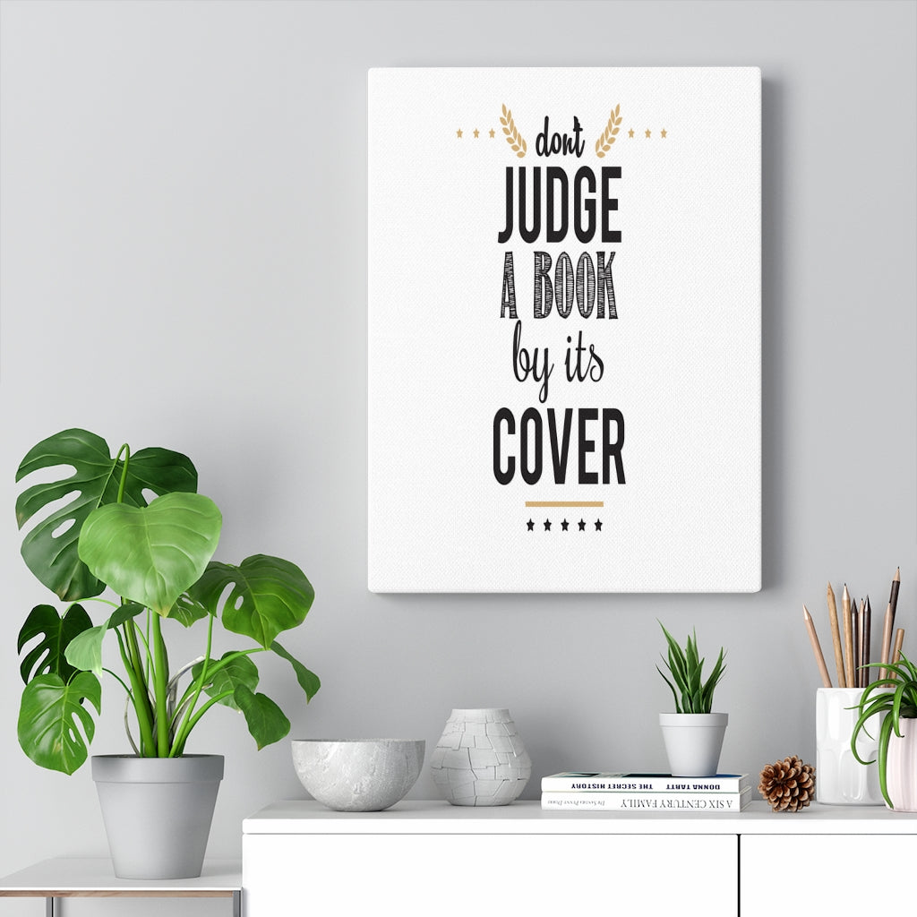 Scripture Walls Inspirational Wall Art Don't Judge A Book By Its Cover Wall Art Motivation Wall Decor for Home Office Gym Inspiring Success Quote Print Ready to Hang Unframed-Express Your Love Gifts