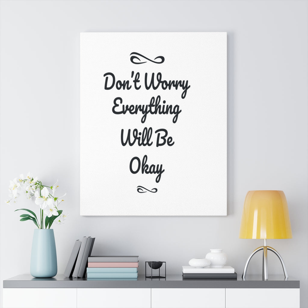 Scripture Walls Inspirational Wall Art Don't Worry Everything Will Be Okay Wall Art Motivation Wall Decor for Home Office Gym Inspiring Success Quote Print Ready to Hang Unframed-Express Your Love Gifts
