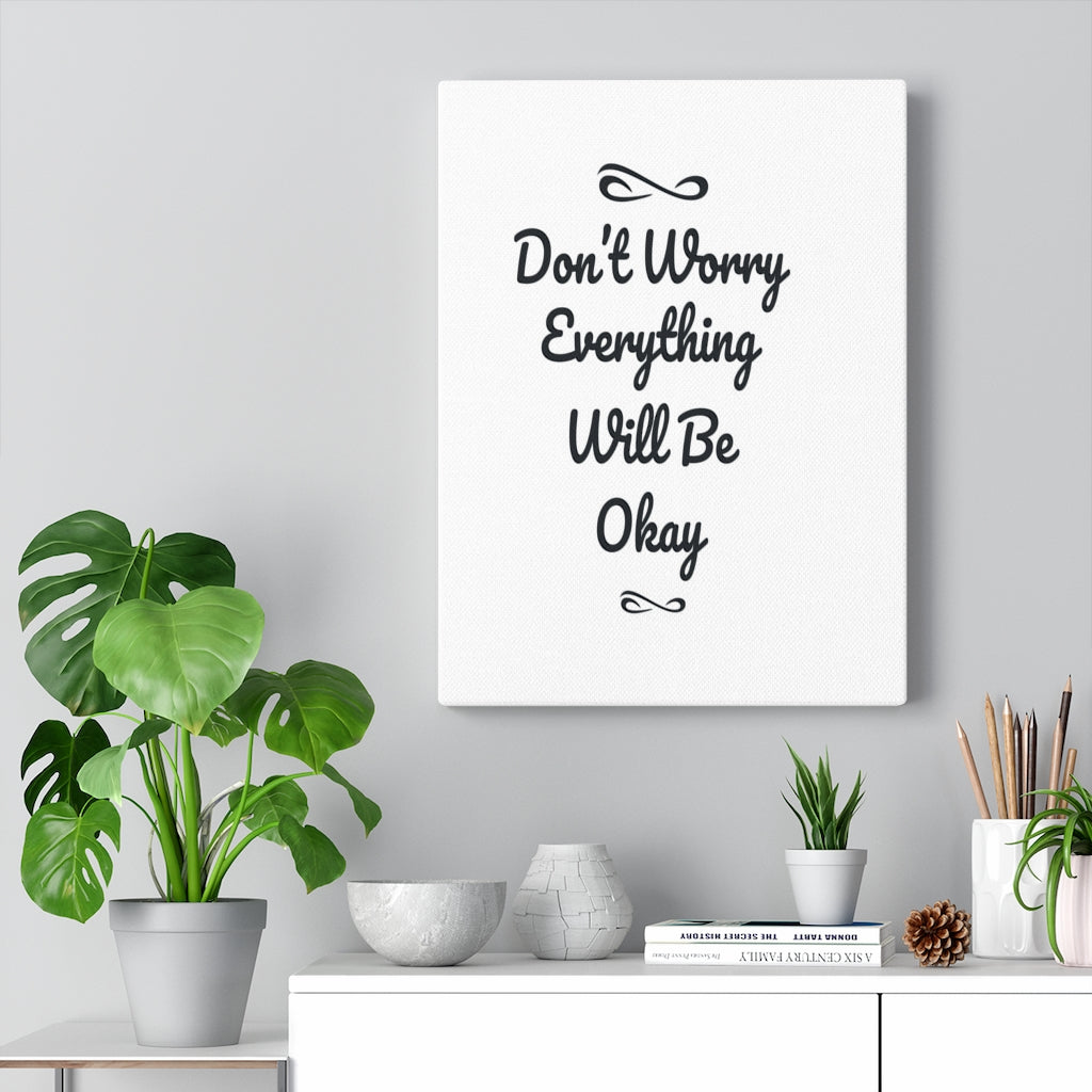 Scripture Walls Inspirational Wall Art Don't Worry Everything Will Be Okay Wall Art Motivation Wall Decor for Home Office Gym Inspiring Success Quote Print Ready to Hang Unframed-Express Your Love Gifts