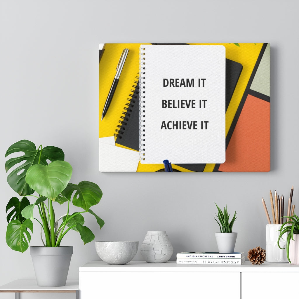Scripture Walls Inspirational Wall Art Dream It Believe It Achieve It Motivational Print Ready to Hang Artwork Unframed-Express Your Love Gifts