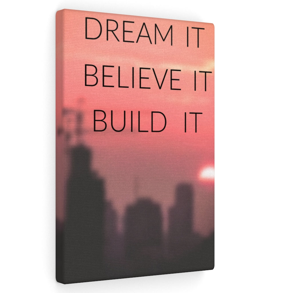 Scripture Walls Inspirational Wall Art Dream It Believe It Build It Pink Motivational Print Ready to Hang Artwork Unframed-Express Your Love Gifts