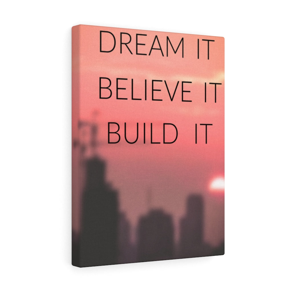 Scripture Walls Inspirational Wall Art Dream It Believe It Build It Pink Motivational Print Ready to Hang Artwork Unframed-Express Your Love Gifts