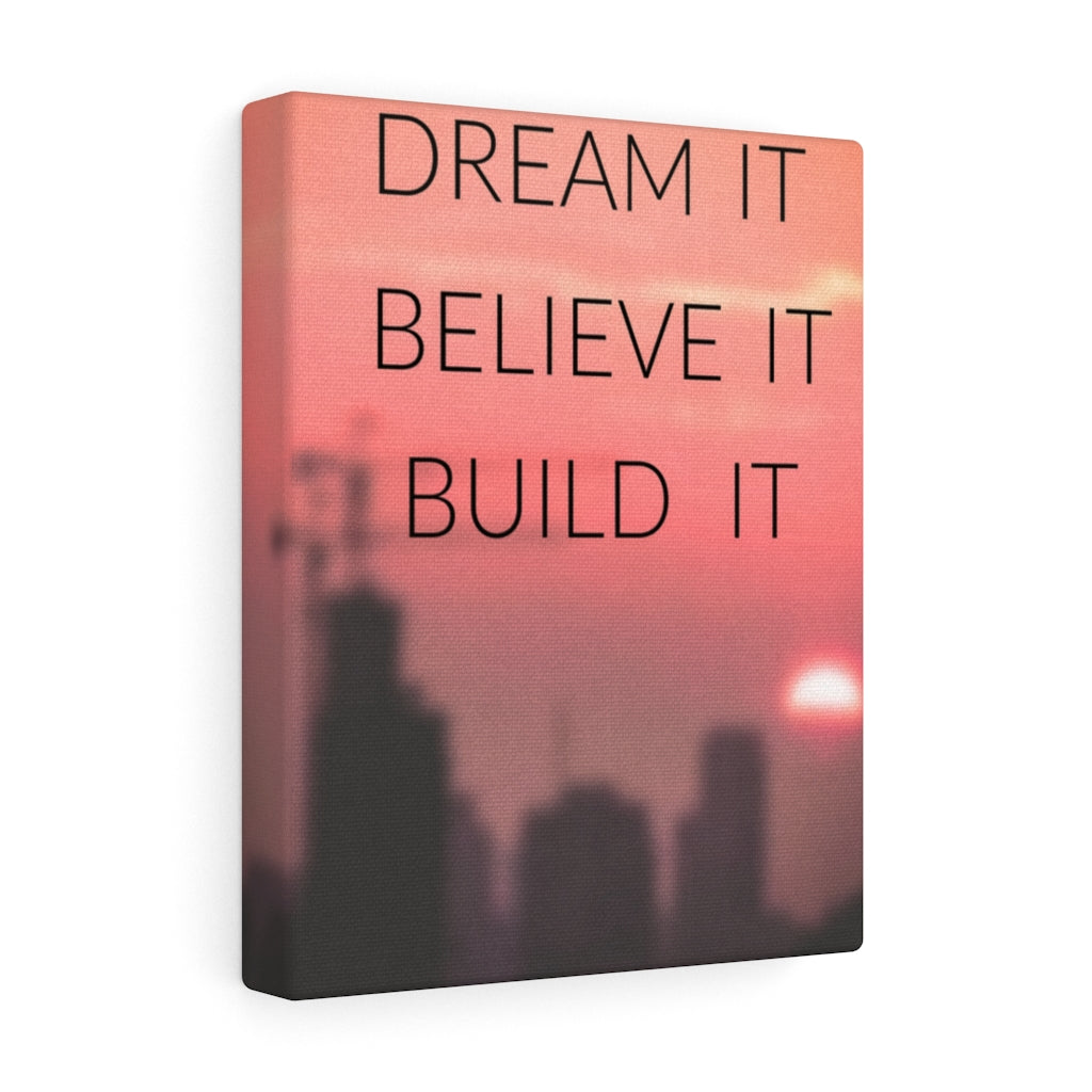 Scripture Walls Inspirational Wall Art Dream It Believe It Build It Pink Motivational Print Ready to Hang Artwork Unframed-Express Your Love Gifts