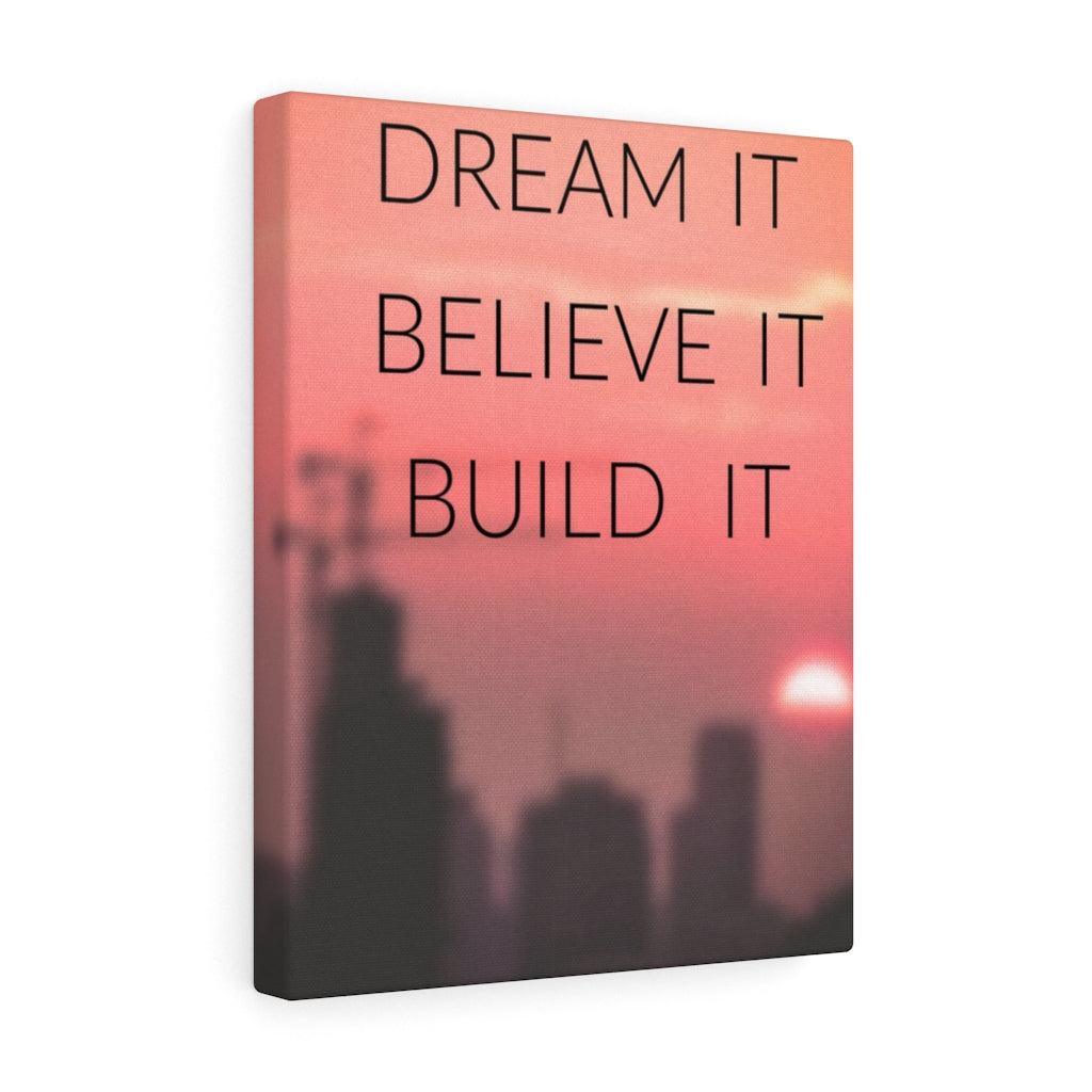 Scripture Walls Inspirational Wall Art Dream It Believe It Build It Pink Motivational Print Ready to Hang Artwork Unframed-Express Your Love Gifts