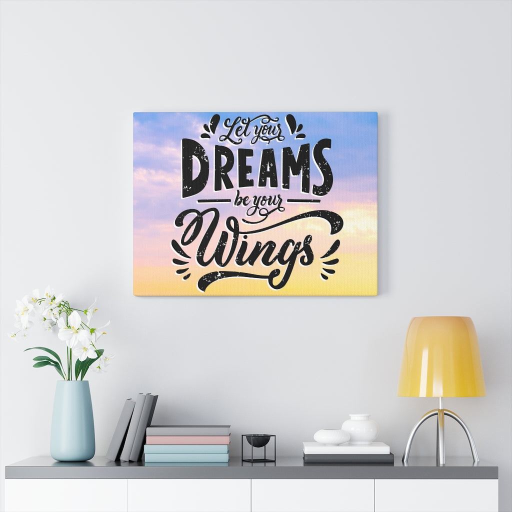 Scripture Walls Inspirational Wall Art Dreams Be Your Wings Wall Art Motivational Motto Inspiring Prints Artwork Decor Ready to Hang Unframed-Express Your Love Gifts