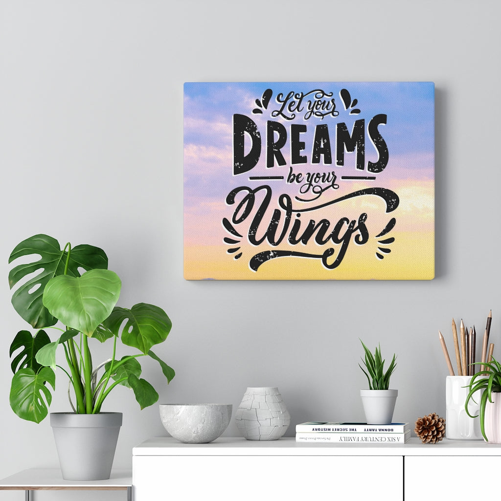 Scripture Walls Inspirational Wall Art Dreams Be Your Wings Wall Art Motivational Motto Inspiring Prints Artwork Decor Ready to Hang Unframed-Express Your Love Gifts
