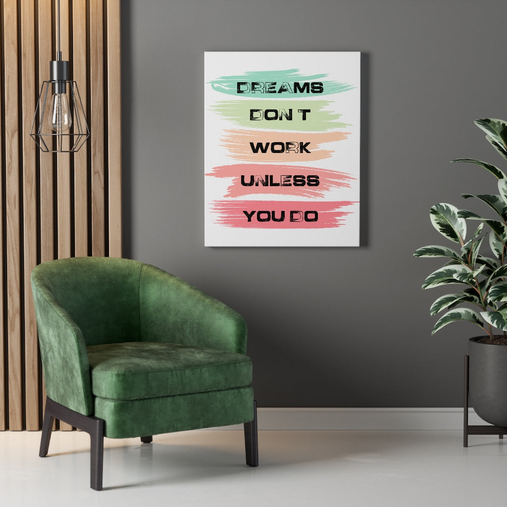 Scripture Walls Inspirational Wall Art Dreams Don't Work Unless You Do Colors Wall Art Motivation Wall Decor for Home Office Gym Inspiring Success Quote Print Ready to Hang Unframed-Express Your Love Gifts