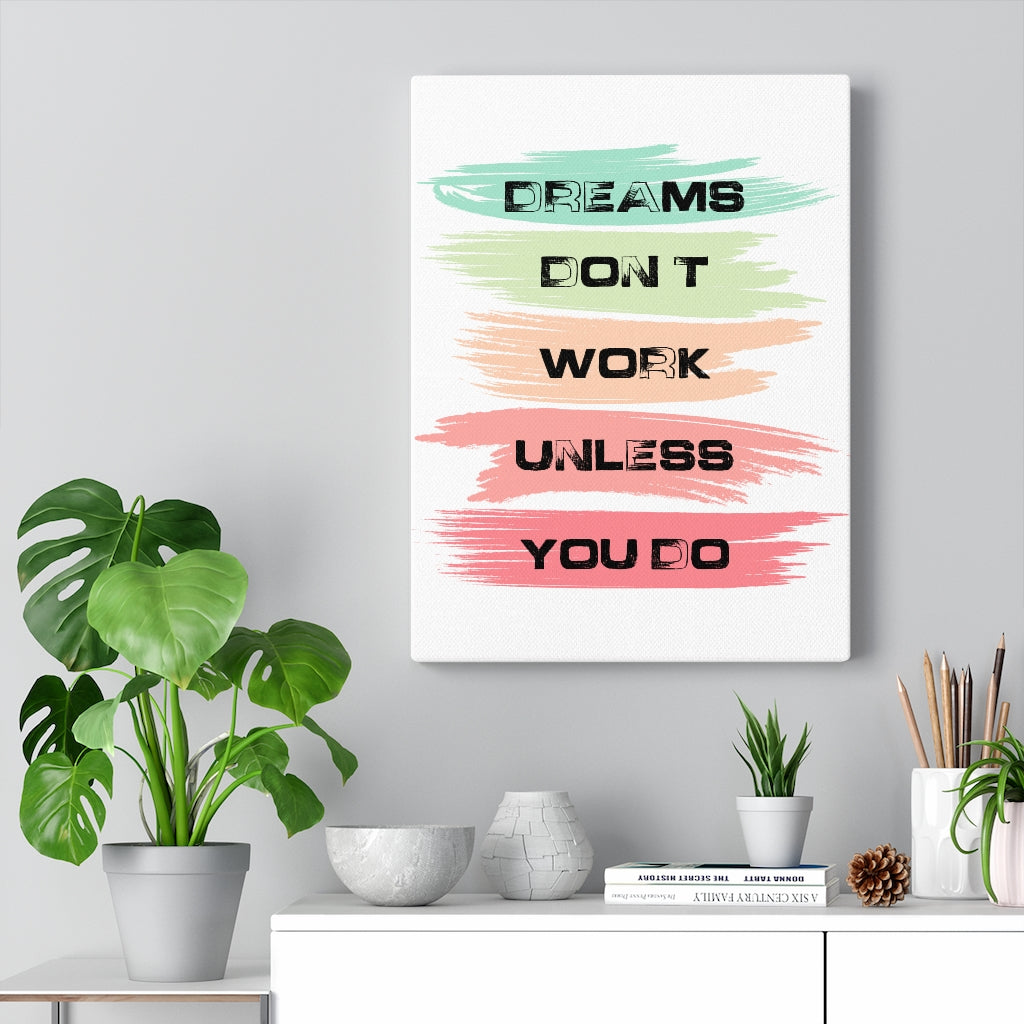 Scripture Walls Inspirational Wall Art Dreams Don't Work Unless You Do Colors Wall Art Motivation Wall Decor for Home Office Gym Inspiring Success Quote Print Ready to Hang Unframed-Express Your Love Gifts