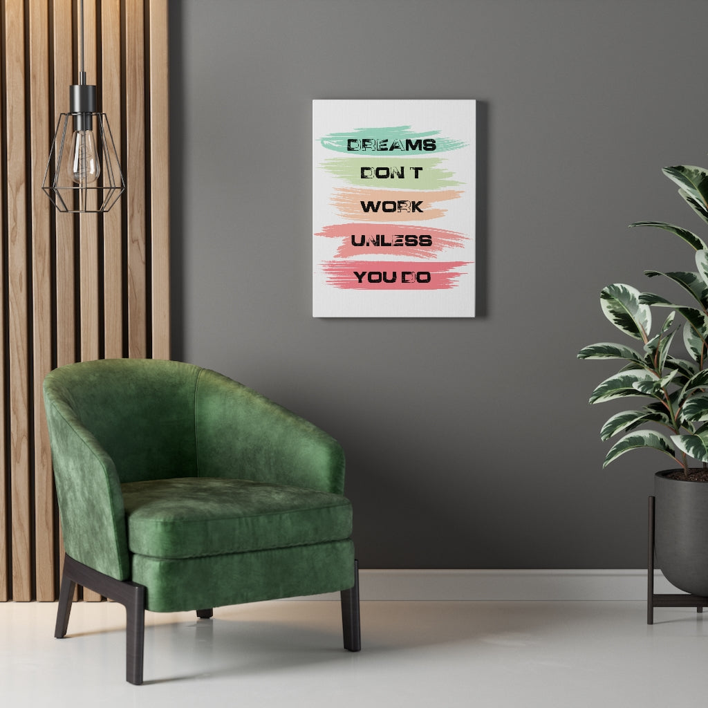 Scripture Walls Inspirational Wall Art Dreams Don't Work Unless You Do Colors Wall Art Motivation Wall Decor for Home Office Gym Inspiring Success Quote Print Ready to Hang Unframed-Express Your Love Gifts