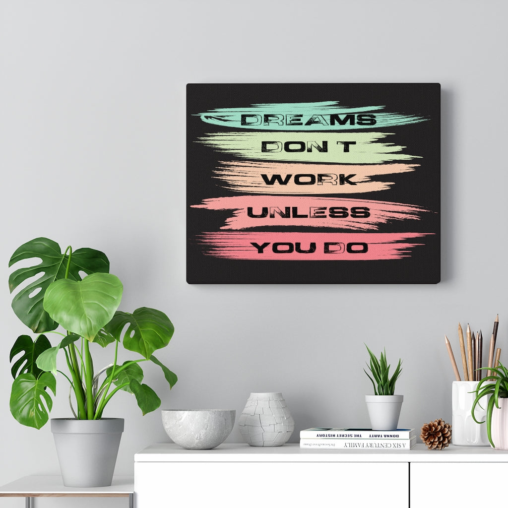 Scripture Walls Inspirational Wall Art Dreams Don't Work Unless You Do Wall Art Motivation Wall Decor for Home Office Gym Inspiring Success Quote Print Ready to Hang Unframed-Express Your Love Gifts