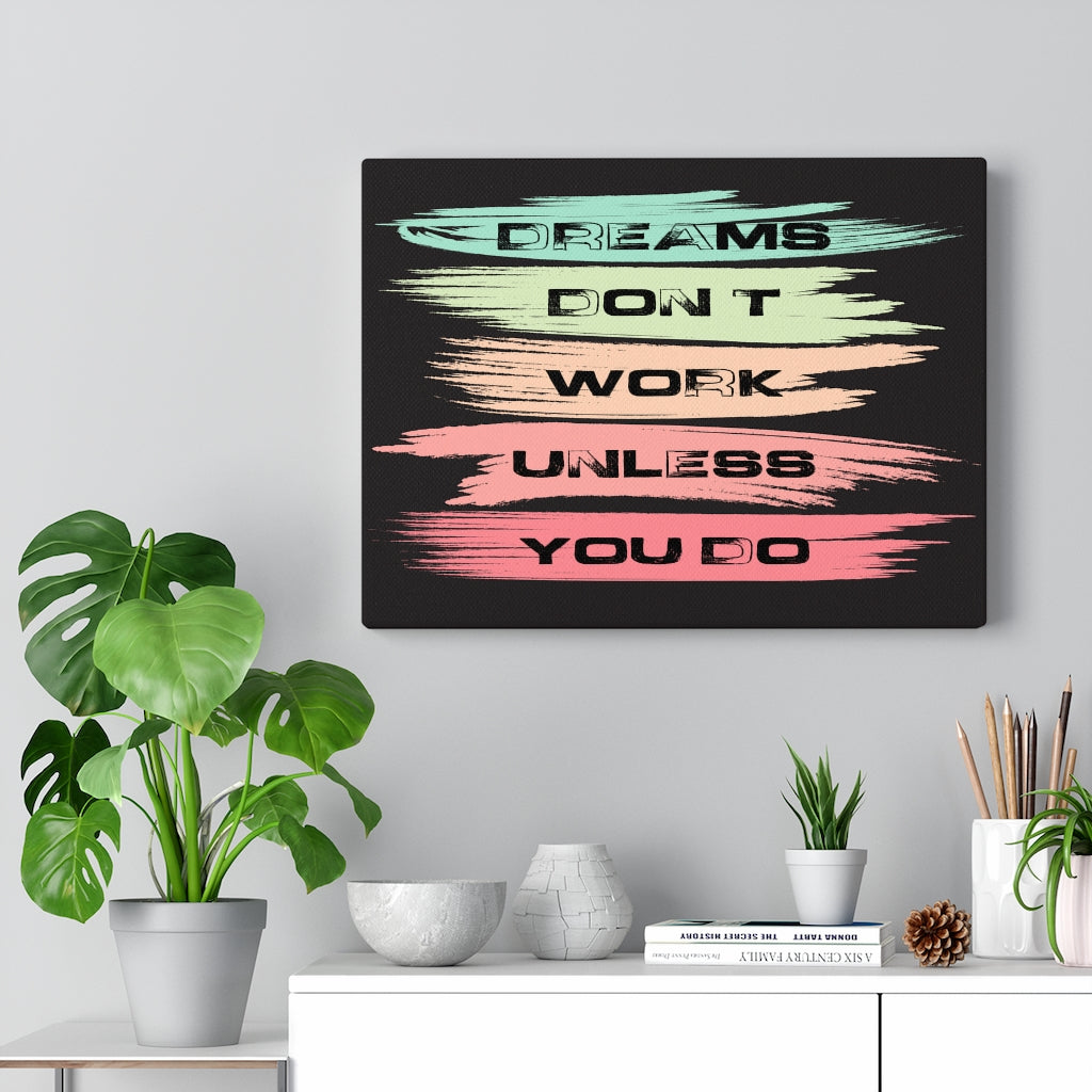 Scripture Walls Inspirational Wall Art Dreams Don't Work Unless You Do Wall Art Motivation Wall Decor for Home Office Gym Inspiring Success Quote Print Ready to Hang Unframed-Express Your Love Gifts