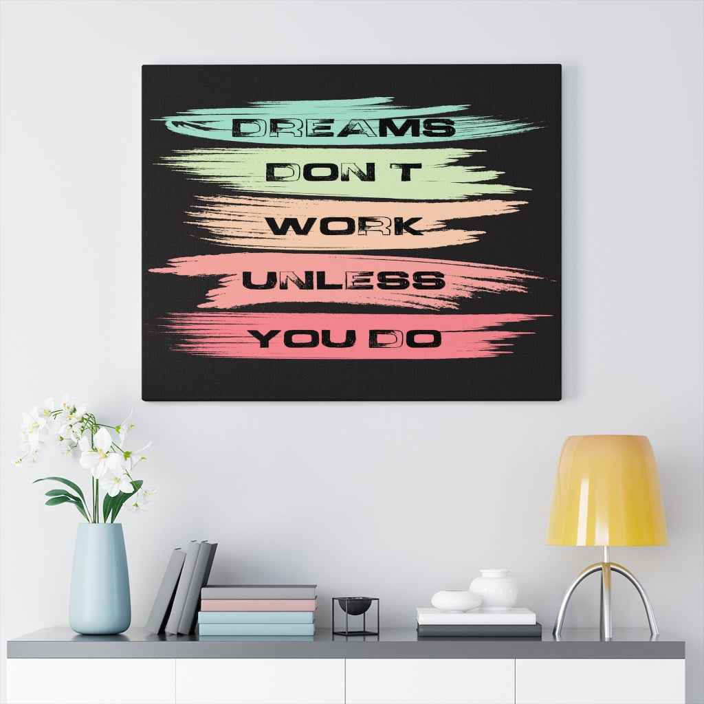 Scripture Walls Inspirational Wall Art Dreams Don't Work Unless You Do Wall Art Motivation Wall Decor for Home Office Gym Inspiring Success Quote Print Ready to Hang Unframed-Express Your Love Gifts