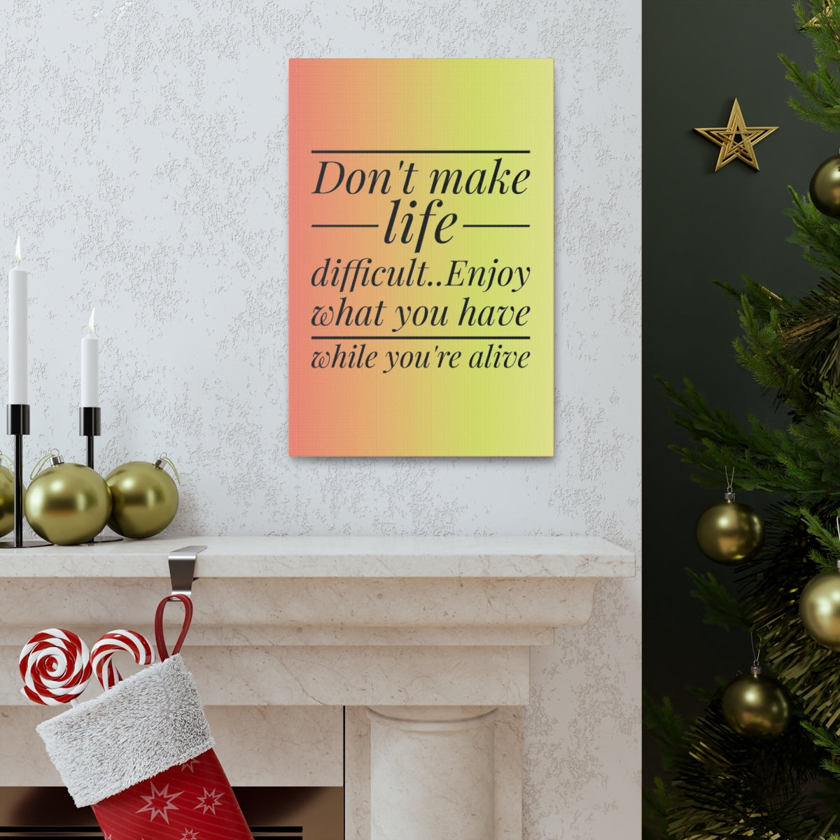 Scripture Walls Inspirational Wall Art Enjoy What You Have Motivation Wall Decor for Home Office Gym Inspiring Success Quote Print Ready to Hang Unframed-Express Your Love Gifts