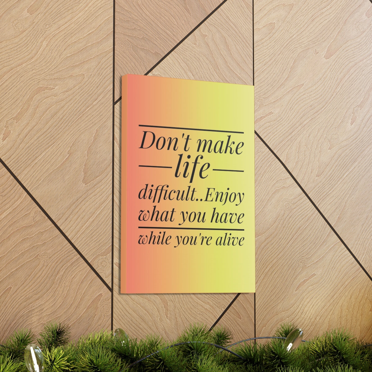 Scripture Walls Inspirational Wall Art Enjoy What You Have Motivation Wall Decor for Home Office Gym Inspiring Success Quote Print Ready to Hang Unframed-Express Your Love Gifts