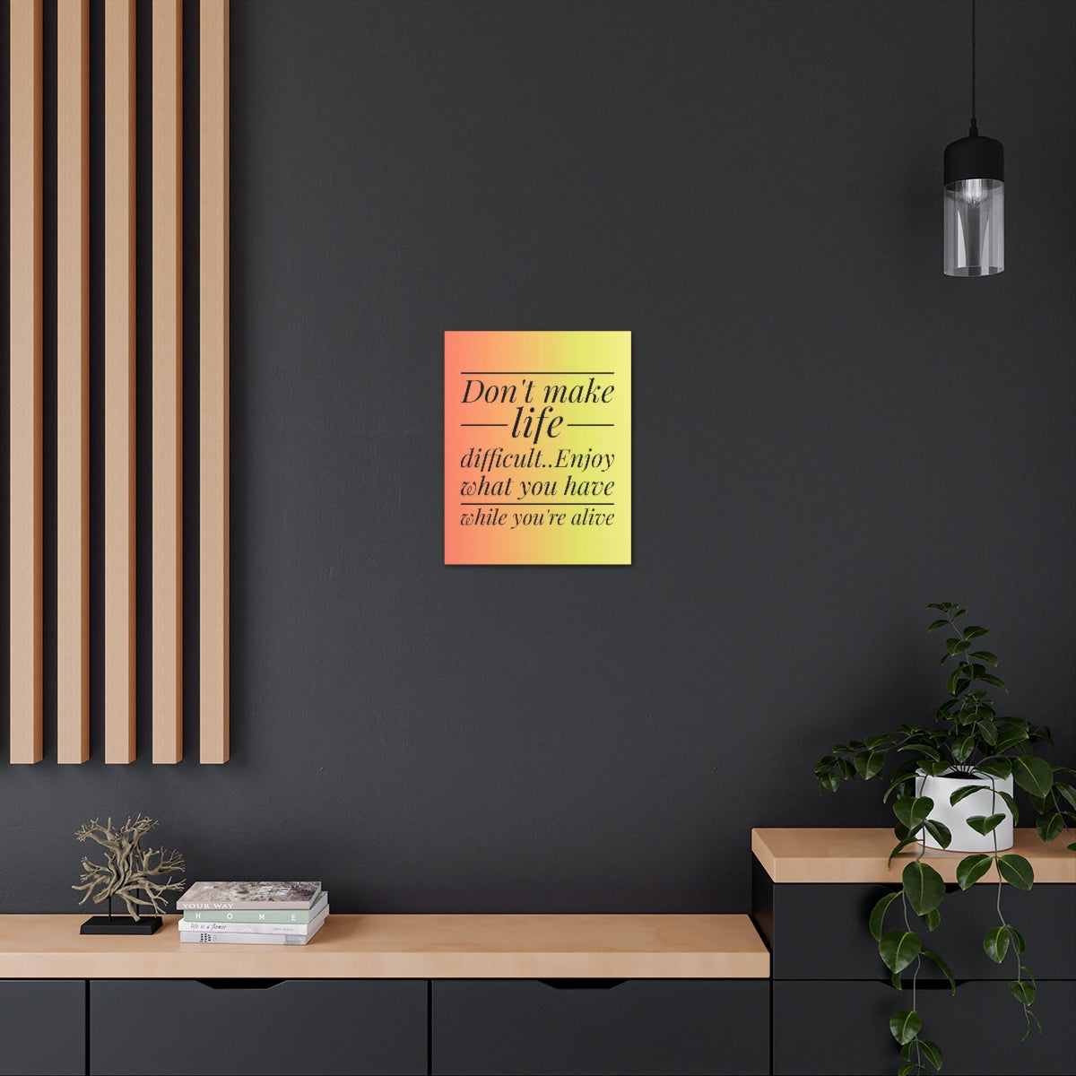 Scripture Walls Inspirational Wall Art Enjoy What You Have Motivation Wall Decor for Home Office Gym Inspiring Success Quote Print Ready to Hang Unframed-Express Your Love Gifts