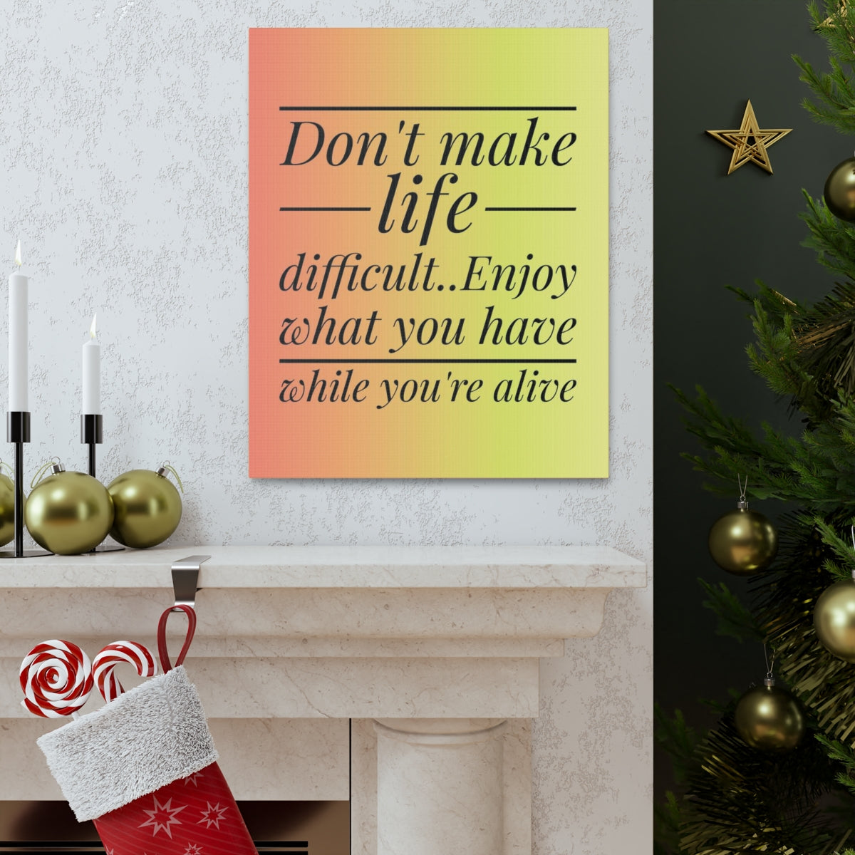 Scripture Walls Inspirational Wall Art Enjoy What You Have Motivation Wall Decor for Home Office Gym Inspiring Success Quote Print Ready to Hang Unframed-Express Your Love Gifts