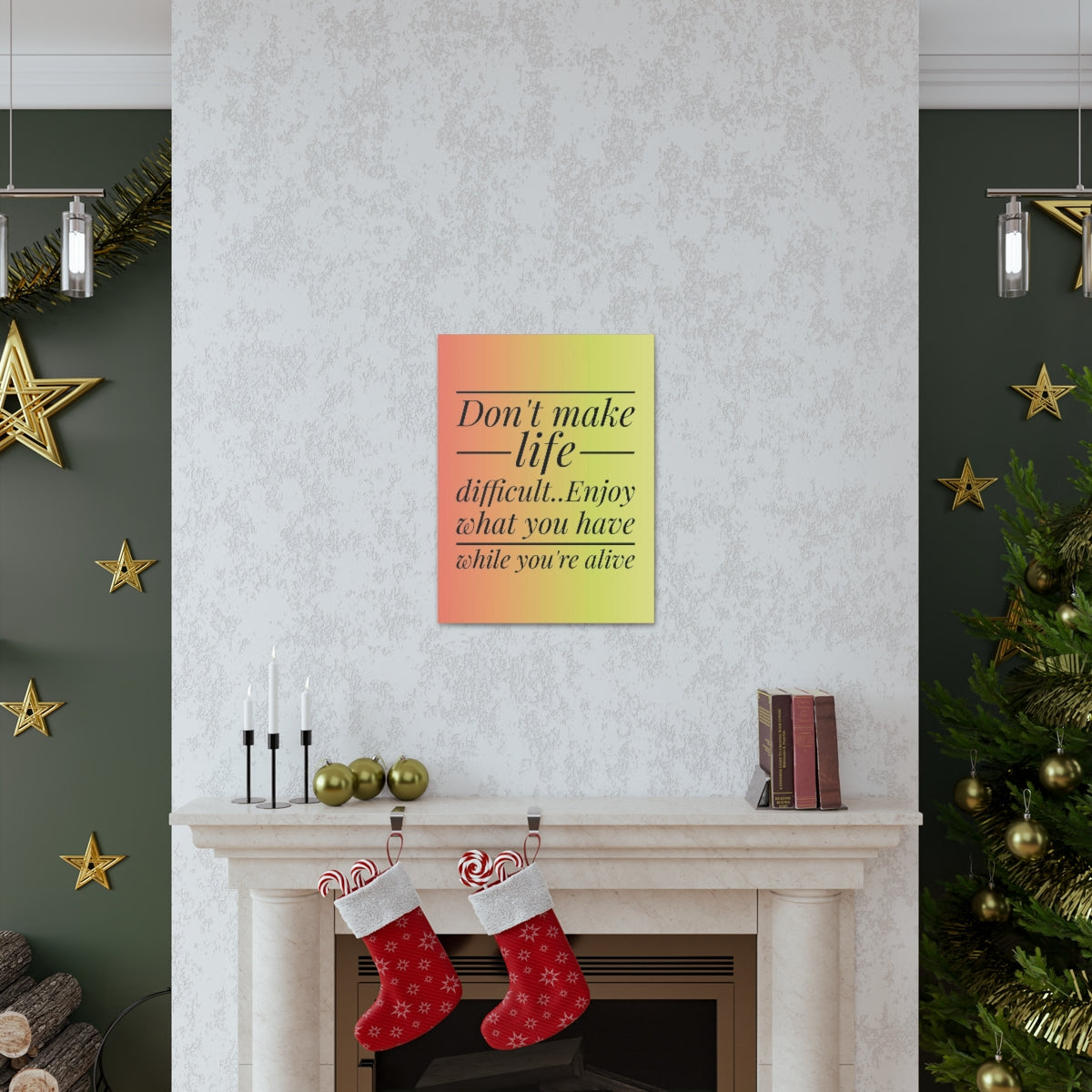 Scripture Walls Inspirational Wall Art Enjoy What You Have Motivation Wall Decor for Home Office Gym Inspiring Success Quote Print Ready to Hang Unframed-Express Your Love Gifts