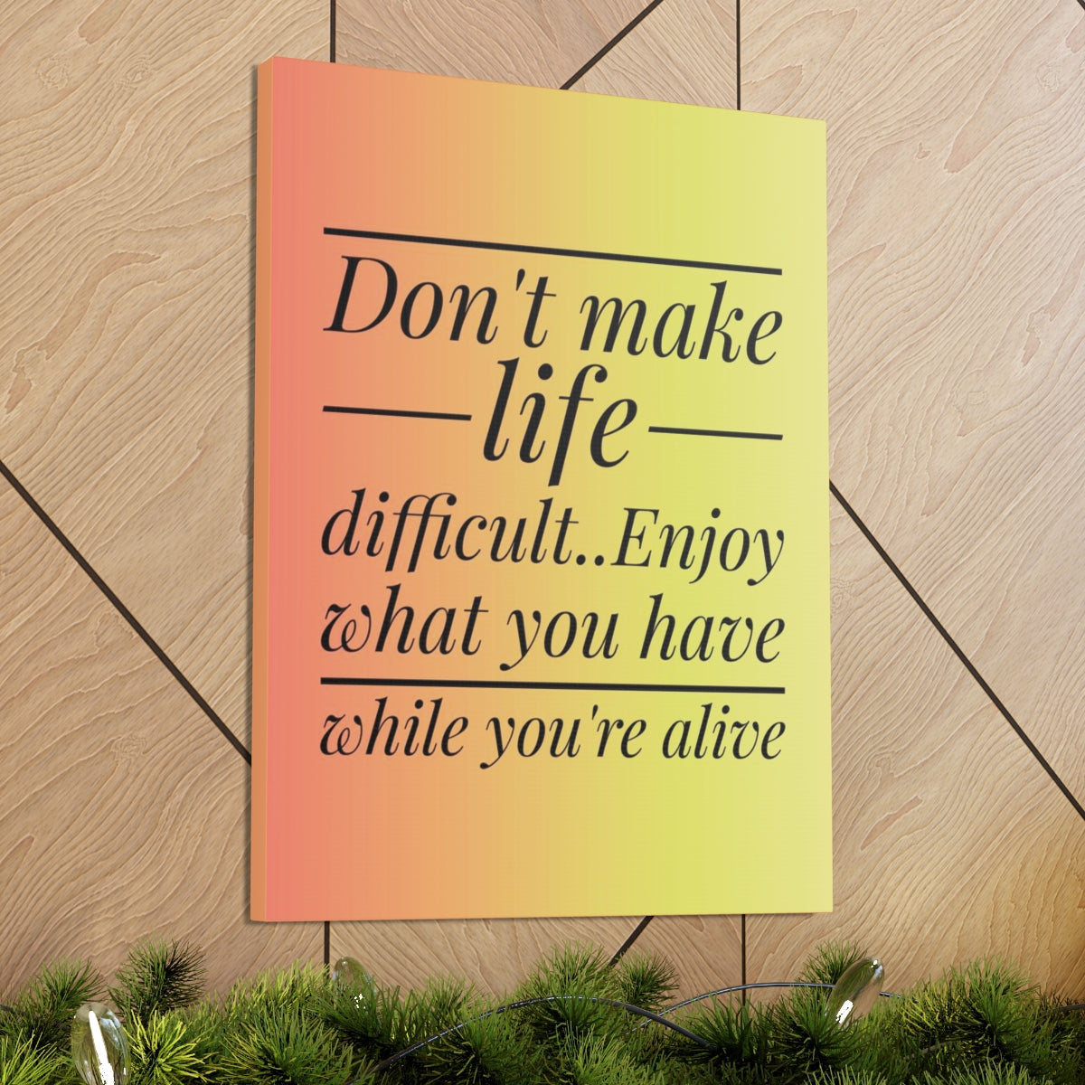 Scripture Walls Inspirational Wall Art Enjoy What You Have Motivation Wall Decor for Home Office Gym Inspiring Success Quote Print Ready to Hang Unframed-Express Your Love Gifts