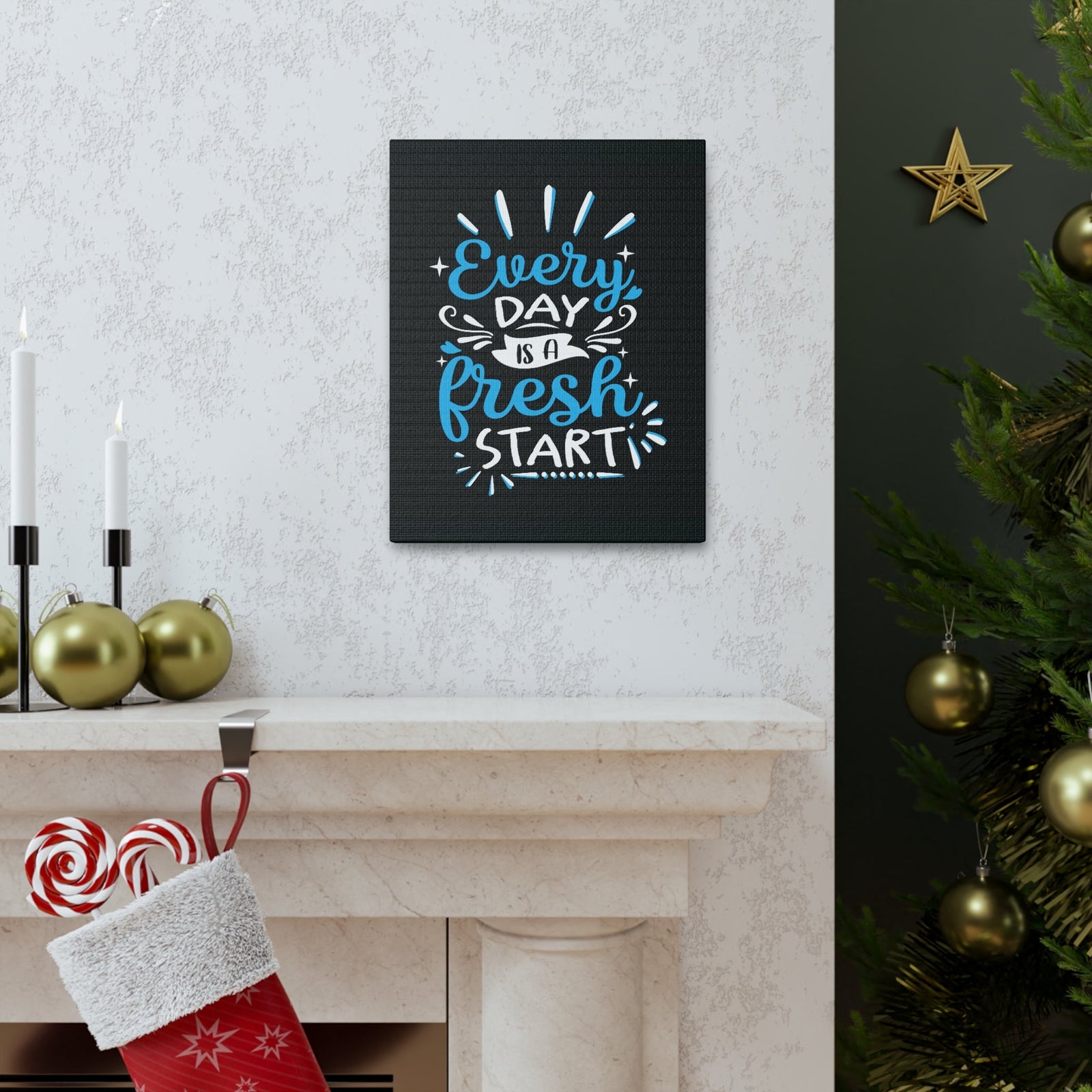 Scripture Walls Inspirational Wall Art Everyday Fresh Start Motivation Wall Decor for Home Office Gym Inspiring Success Quote Print Ready to Hang Unframed-Express Your Love Gifts