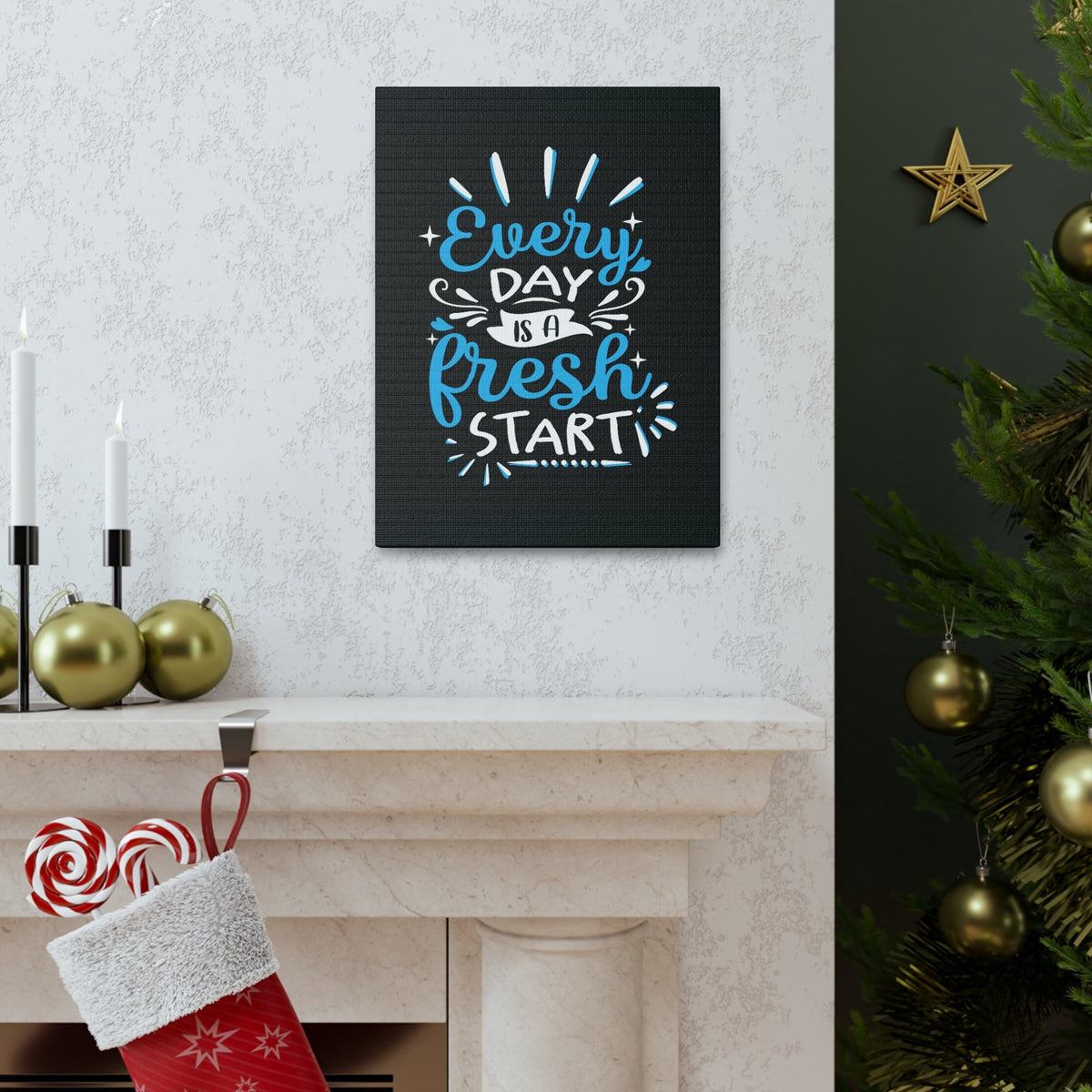 Scripture Walls Inspirational Wall Art Everyday Fresh Start Motivation Wall Decor for Home Office Gym Inspiring Success Quote Print Ready to Hang Unframed-Express Your Love Gifts