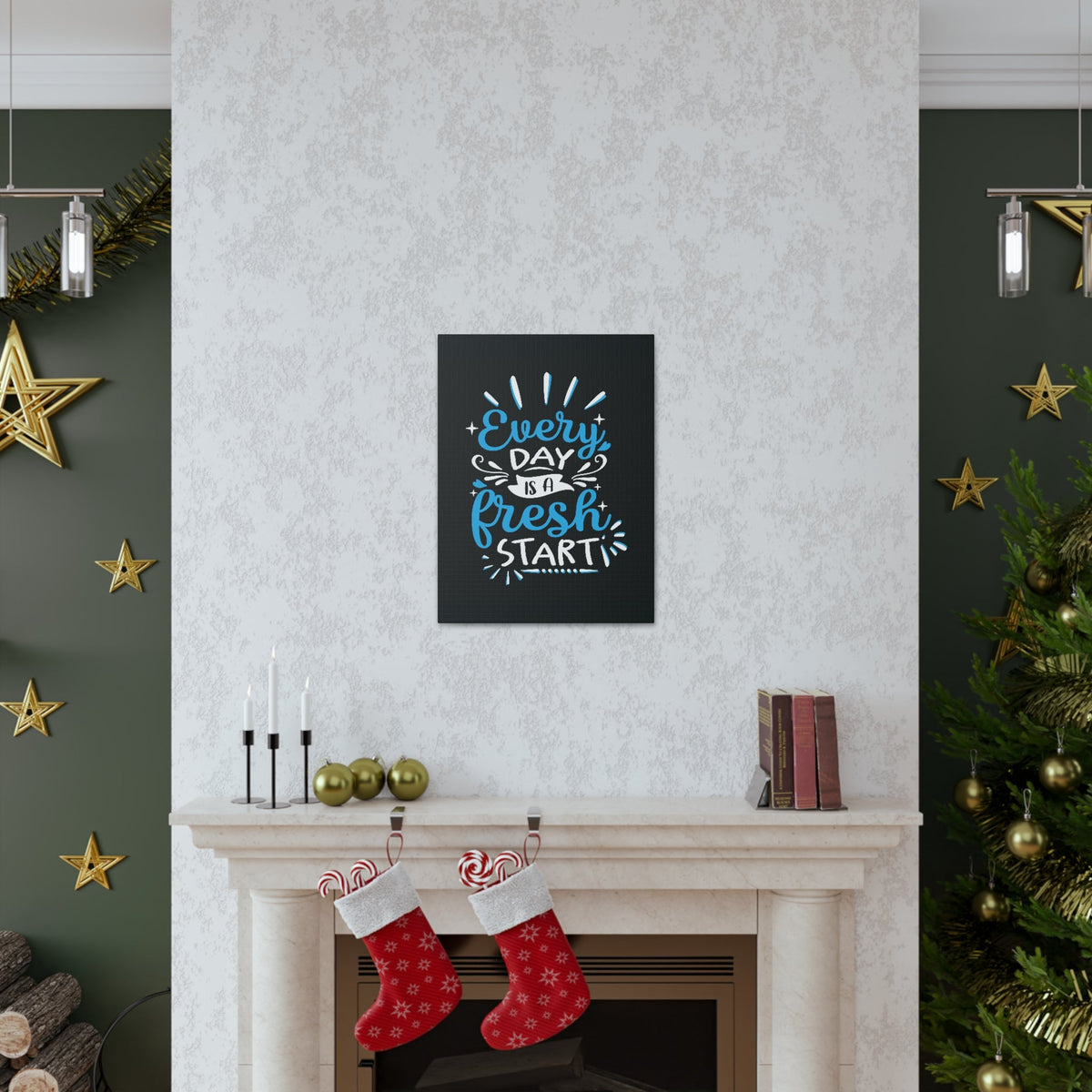 Scripture Walls Inspirational Wall Art Everyday Fresh Start Motivation Wall Decor for Home Office Gym Inspiring Success Quote Print Ready to Hang Unframed-Express Your Love Gifts