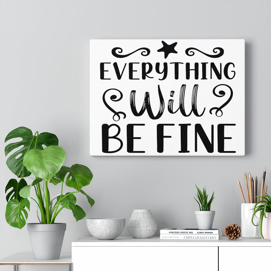 Scripture Walls Inspirational Wall Art Everything Will Be Fine Wall Art Motivation Wall Decor for Home Office Gym Inspiring Success Quote Print Ready to Hang Unframed-Express Your Love Gifts