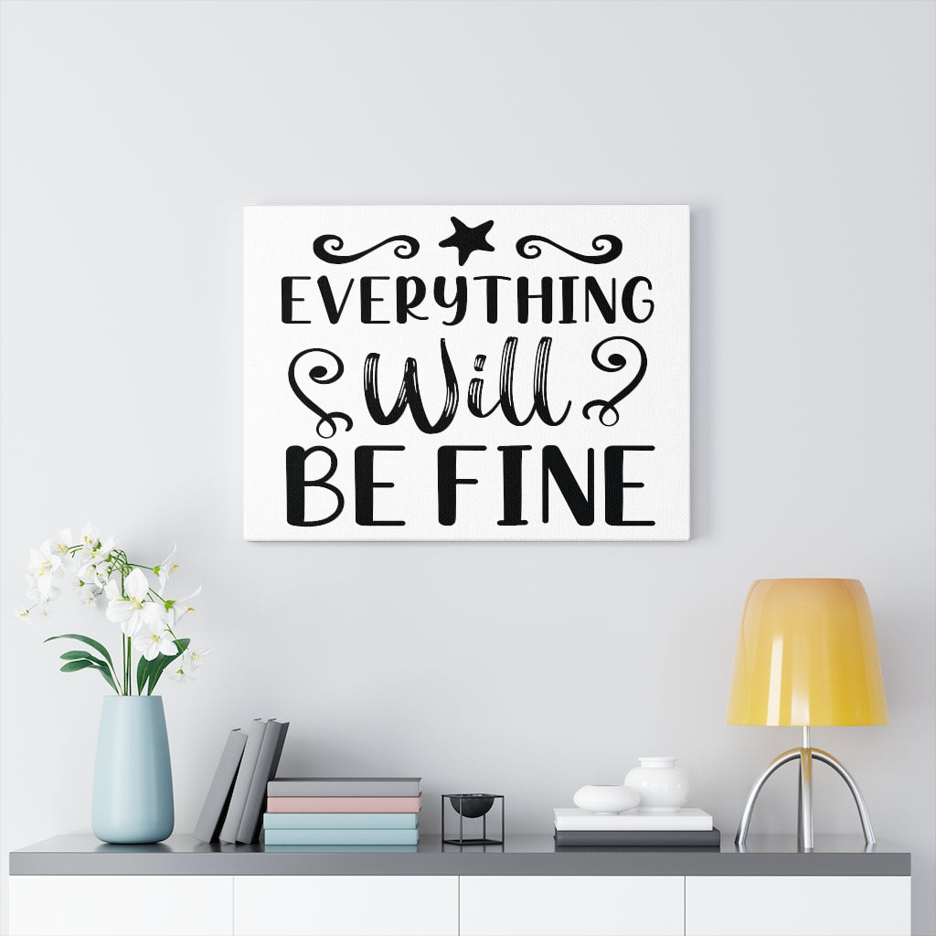 Scripture Walls Inspirational Wall Art Everything Will Be Fine Wall Art Motivation Wall Decor for Home Office Gym Inspiring Success Quote Print Ready to Hang Unframed-Express Your Love Gifts