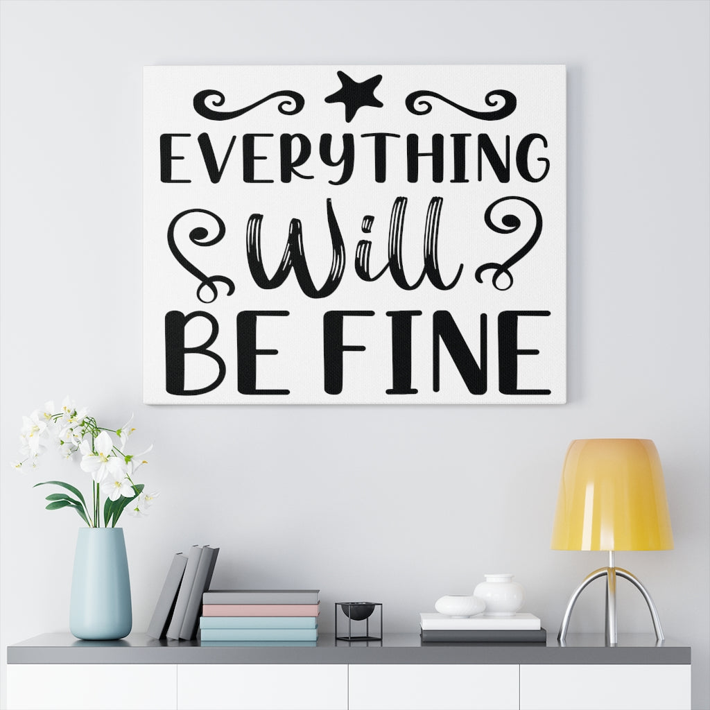 Scripture Walls Inspirational Wall Art Everything Will Be Fine Wall Art Motivation Wall Decor for Home Office Gym Inspiring Success Quote Print Ready to Hang Unframed-Express Your Love Gifts